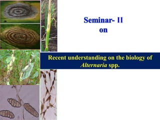 WEL COMEWEL COMERecent understanding on the biology of
Alternaria spp.
 