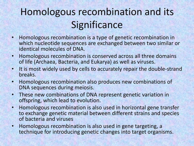 Biology of homologous recombination in bacteria Biology Diagrams