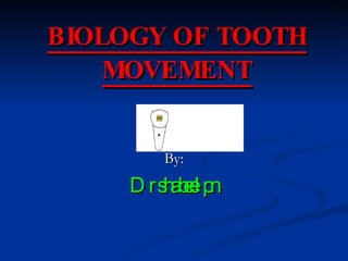 BIOLOGY OF TOOTH MOVEMENT By: Dr shabeel pn 