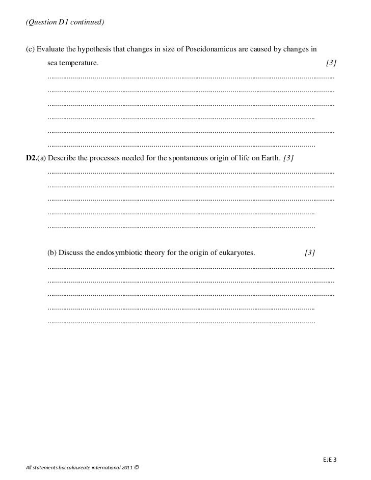 Paper 3 biology ib