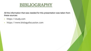 BIBLIOGRAPHY
All the information that was needed for this presentation was taken from
these sources:
 https://study.com
 https://www.biologydiscussion.com
 