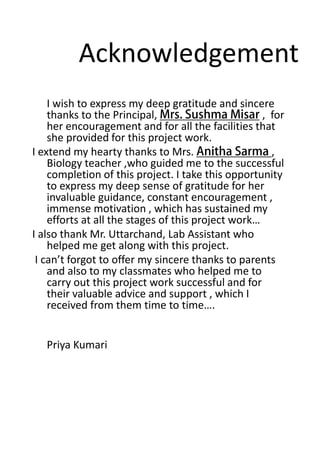 Bioproject Acknowledment Biology pri | PDF