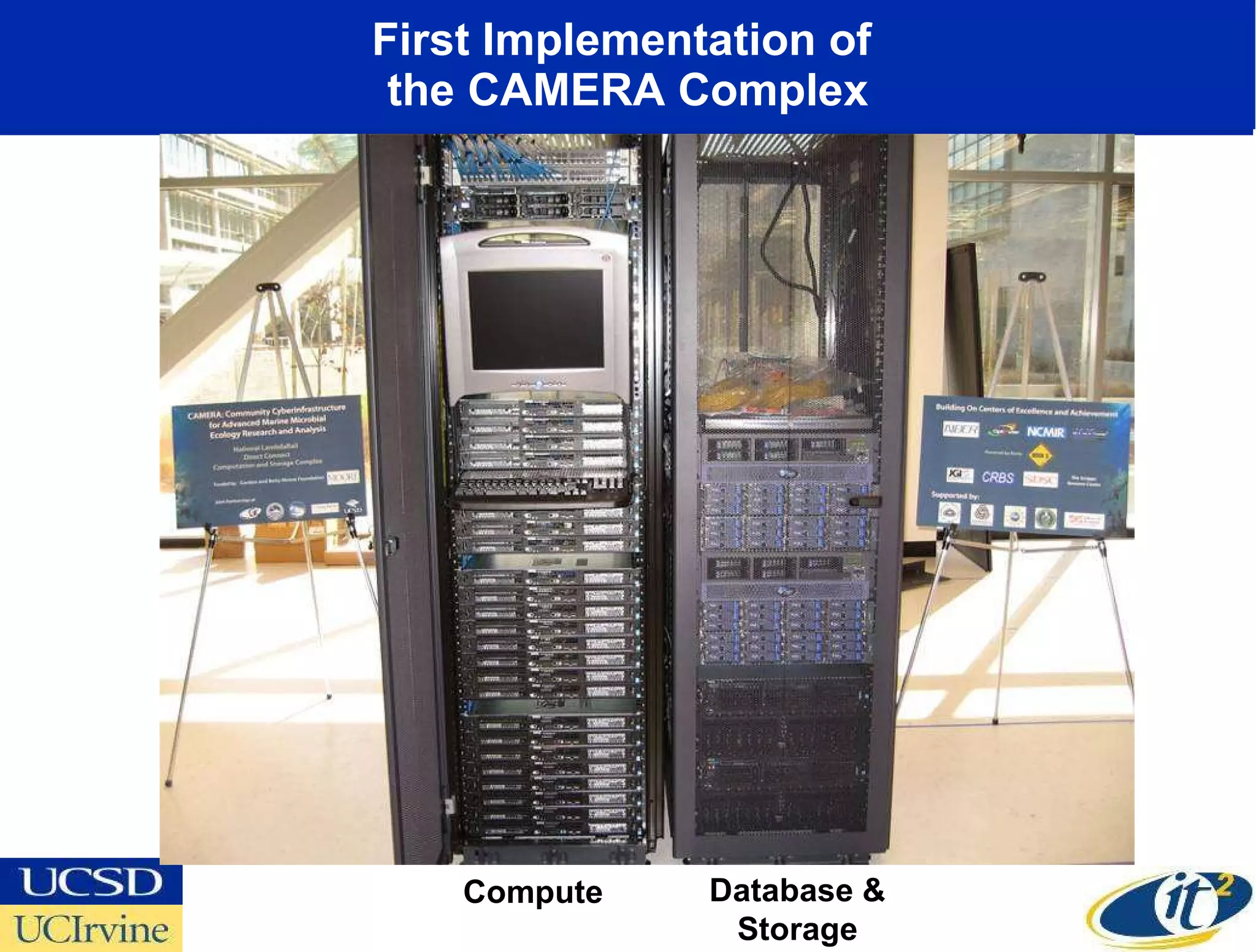 First Implementation of  the CAMERA Complex Compute Database & Storage 