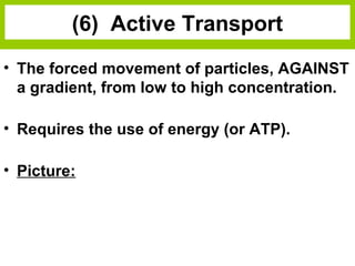 Biology unit 2 cells cell membrane transport notes | PPT