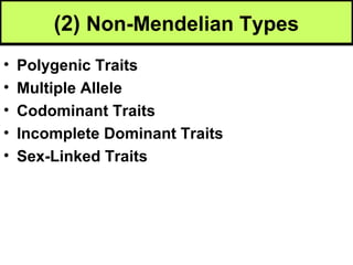Trait Science Non Example Biology Unit 5 Notes: Non-Mendelian Traits | PPT