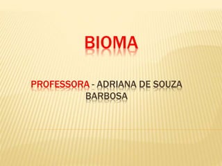 BIOMA 
PROFESSORA - ADRIANA DE SOUZA 
BARBOSA 
 