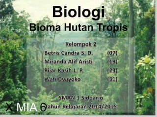 Biologi
Bioma Hutan Tropis
X MIA 6
 