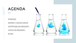 AGENDA
BIOMARCADORES
CARDÍACOS
2
INTRODUÇÃO
ANATOMIA E FISIOLOGIA BÁSICAS
INTERPRETAÇÃO DOS MARCADORES
CINÉTICA DOS MARCADORES
RESUMO
 