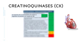CREATINOQUINASES (CK)
3 5
BIOMARCADORES
CARDÍACOS
 