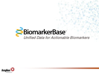 Unified Data for Actionable Biomarkers
 