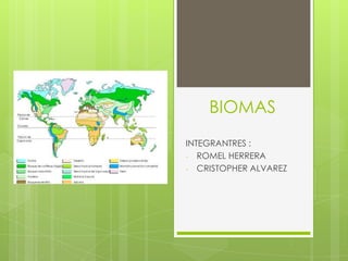 BIOMAS
INTEGRANTRES :
- ROMEL HERRERA
- CRISTOPHER ALVAREZ
 