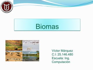 Biomas
Víctor Márquez
C.I: 25.146.480
Escuela: Ing.
Computación
 