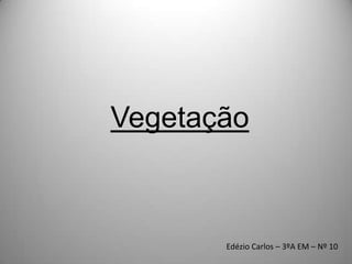 Vegetação



       Edézio Carlos – 3ºA EM – Nº 10
 