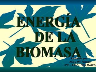 Realizado por:  Ana y Mª Ángeles 3ºE – I.E.S. DOS MARES ENERGÍA DE LA  BIOMASA 