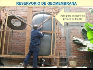 RESERVORIO DE GEOMEMBRANA 
Peso para aumento de 
presión de biogás 
36 
 