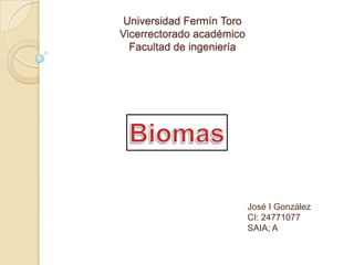 Universidad Fermín Toro
Vicerrectorado académico
Facultad de ingeniería

José I González
CI: 24771077
SAIA; A

 