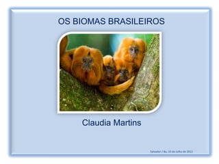 OS BIOMAS BRASILEIROS




    Fauna da Mata Atlântica (imagem do google)




     Claudia Martins


                                                 Salvador / Ba, 10 de Julho de 2012
 