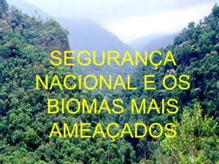 SEGURANÇA
NACIONAL E OS
 BIOMAS MAIS
 AMEAÇADOS
 