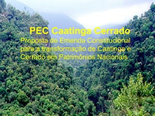 PEC Caatinga Cerrado
Proposta de Emenda Constitucional
para a transformação de Caatinga e
Cerrado em Patrimônios Nacionais
 