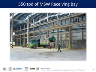 Baharuddin Bin Ali
7th Asian School on Renewable Energy, Puri Pujangga UKM, Malaysia, 16th-20th June 2014
550 tpd of MSW Receiving Bay
160
 