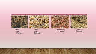 Paddy
straw
(Primary)
Paddy
husk
(Secondary
)
Maize cobs
(Secondary)
Bagasse
(Secondary
)
 
