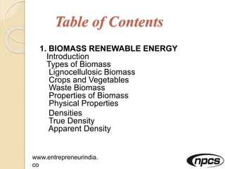 Biomass Based Products (Biochemicals, Biofuels, Activated Carbon) | PPTX