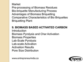 Biomass Based Products (Biochemicals, Biofuels, Activated Carbon) | PPTX