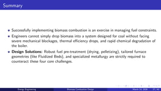 Design and Engineering of Biomass Combustion and Co-Firing in Power ...