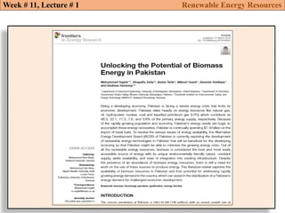 Biomass conversion technologies renewable energy resources | PDF