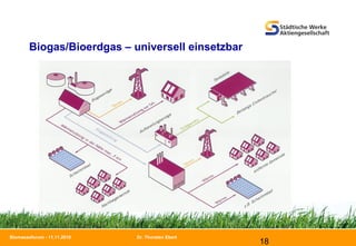 Dr. Thorsten Ebert
18
Biomasseforum - 11.11.2010
Biogas/Bioerdgas – universell einsetzbar
 