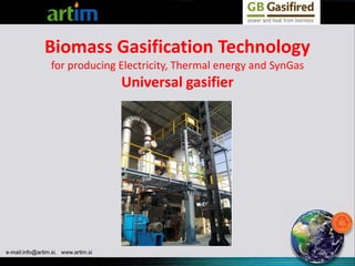 Biomass Gasification Technology
for producing Electricity, Thermal energy and SynGas

Universal gasifier

 