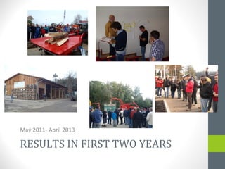 RESULTS IN FIRST TWO YEARS
May 2011- April 2013
 