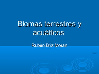 Biomas terrestres yBiomas terrestres y
acuáticosacuáticos
Rubén Briz MoranRubén Briz Moran
 