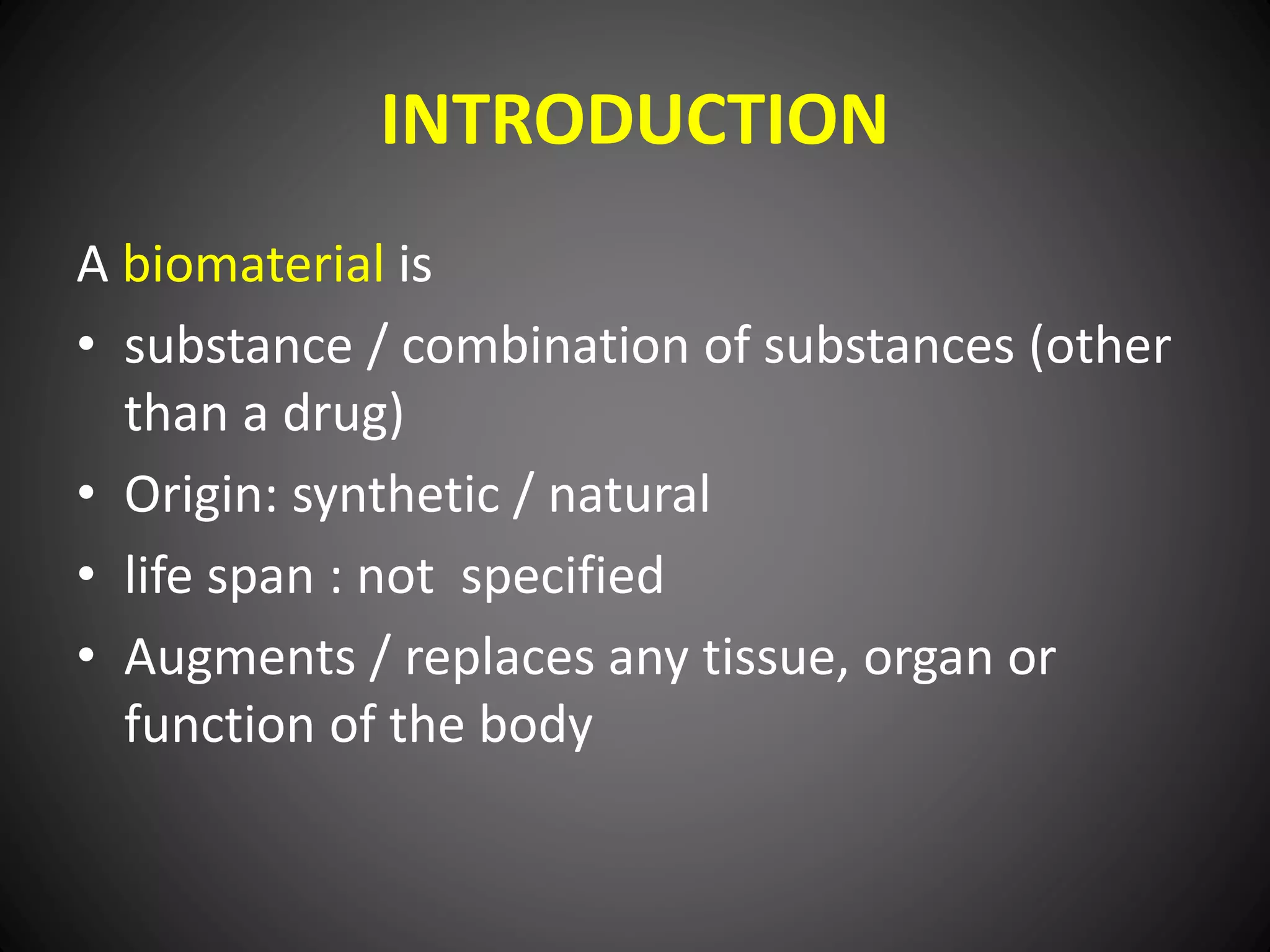 Biomaterials in orthopaedics ppt PPT