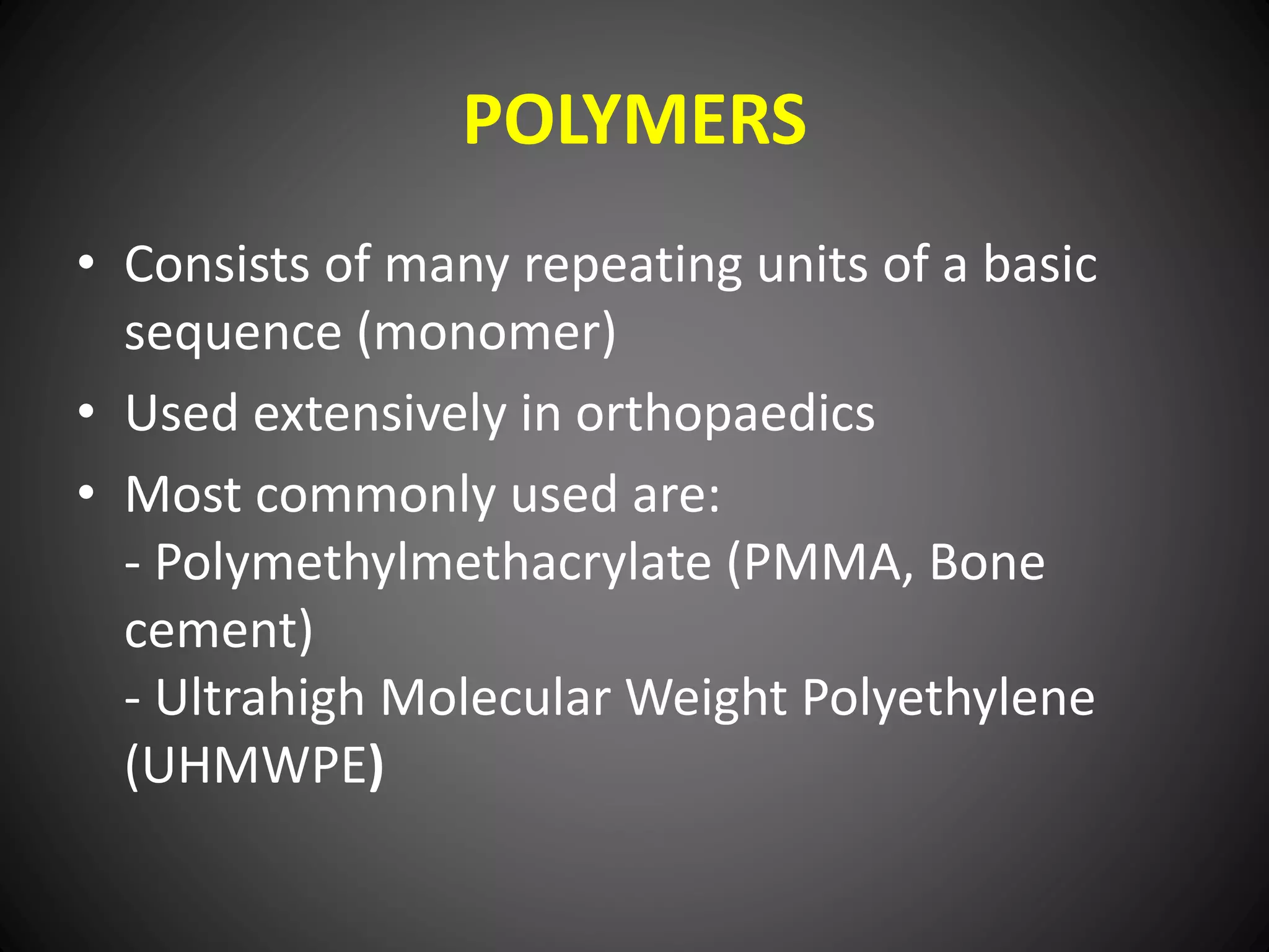 Biomaterials in orthopaedics ppt PPT