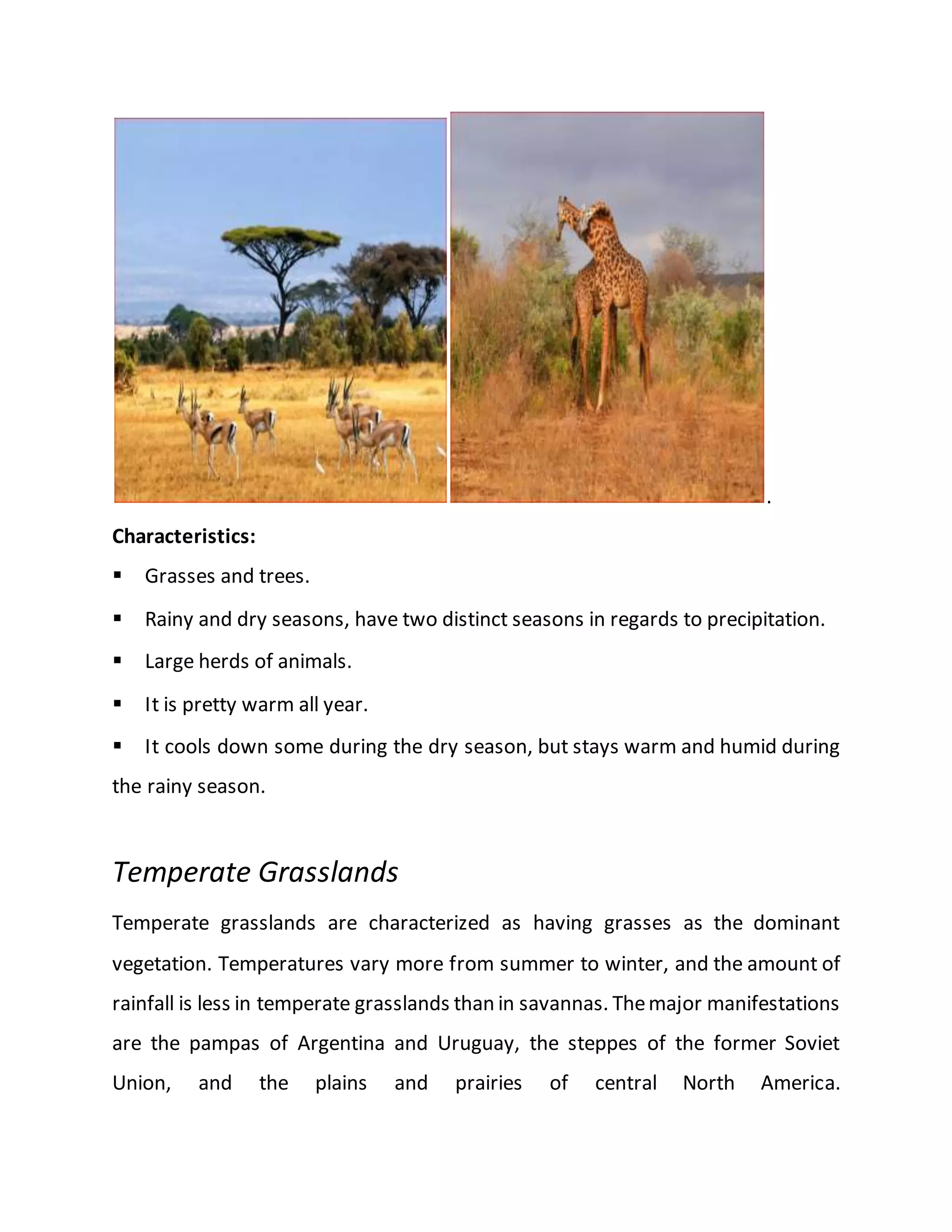 DIFFERENT BIOMES HABITATES