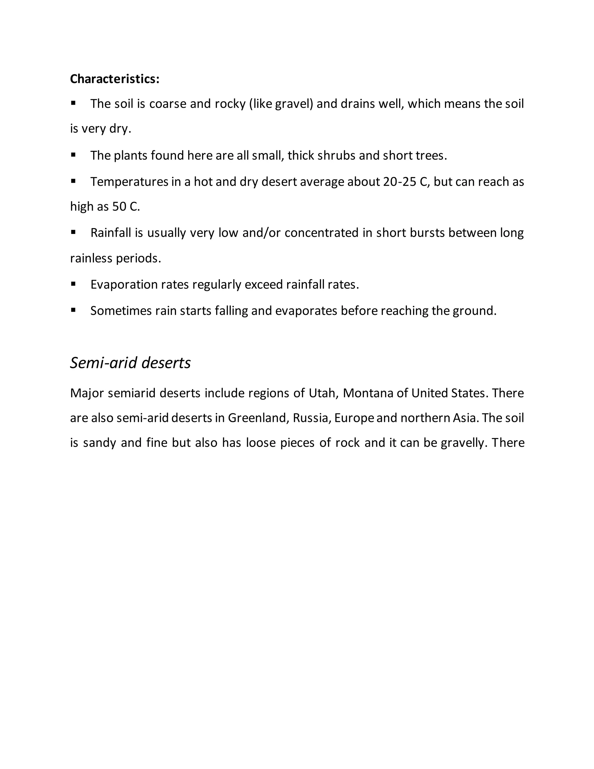 DIFFERENT BIOMES HABITATES