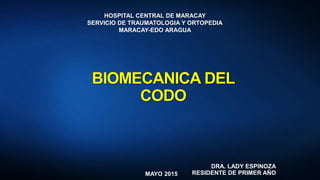 DRA. LADY ESPINOZA
RESIDENTE DE PRIMER AÑO
HOSPITAL CENTRAL DE MARACAY
SERVICIO DE TRAUMATOLOGIA Y ORTOPEDIA
MARACAY-EDO ARAGUA
MAYO 2015
 