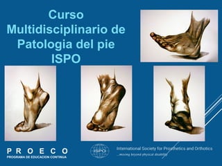Curso
Multidisciplinario de
Patologia del pie
ISPO
P R O E C O
PROGRAMA DE EDUCACION CONTINUA
 