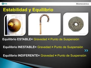 Biomecánica


Estabilidad y Equilibrio




Equilibrio ESTABLE= Gravedad < Punto de Suspensión

Equilibrio INESTABLE= Gravedad > Punto de Suspensión

Equilibrio INDIFERENTE= Gravedad = Punto de Suspensión
 
