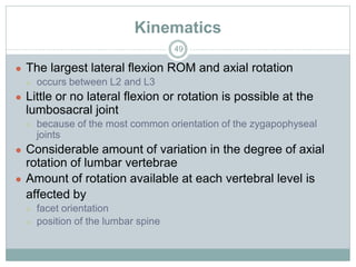 Left Rotation Rom Biomech lumbar spine | PPTX