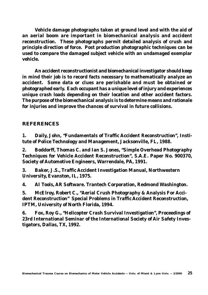 N Motor Vehicle Accident Reconstruciton And