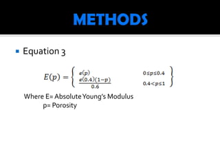    Equation 3



    Where E= Absolute Young’s Modulus
         p= Porosity
 