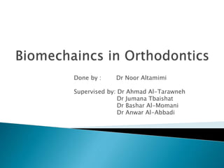 Done by : Dr Noor Altamimi
Supervised by: Dr Ahmad Al-Tarawneh
Dr Jumana Tbaishat
Dr Bashar Al-Momani
Dr Anwar Al-Abbadi
 