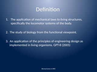 biomechanics of removable partial denture | PPTX