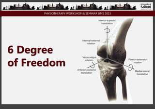PHYSIOTHERAPY WORKSHOP & SEMINAR UMS 2023
6 Degree
of Freedom
 