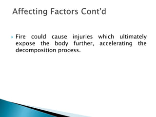 Decomposition Forensic Science Biomechanics+forensic+decomposition | PPTX