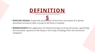 Comprehensive Biomechanics in Removable Partial Denture Design and ...