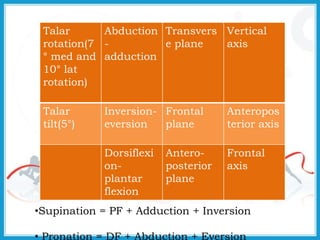 Talus Rotation Biomechanics of ankle_joint | PPTX