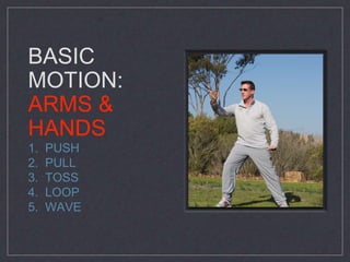 BASIC 
MOTION: 
ARMS & 
HANDS 
1. PUSH 
2. PULL 
3. TOSS 
4. LOOP 
5. WAVE 
 